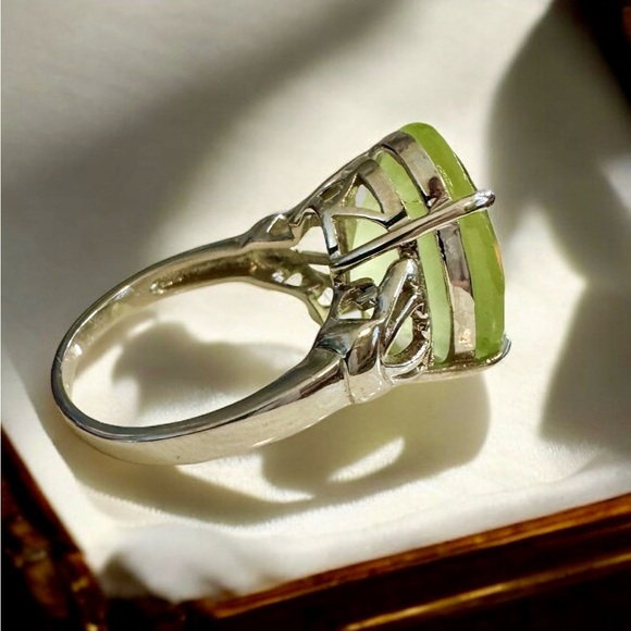 ☀️Rare Australian Golden Prehnite Sterling Silver Ring (7)☀️ - Picture 9 of 14